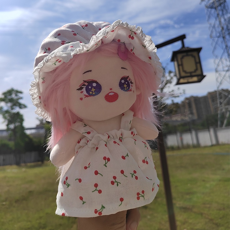 Bộ Đầm Công Chúa + Nón + Quần Lót + Dây Treo Trái Cherry 20cm Làm Quà Tặng Cho Búp Bê Taeyeon Yuri