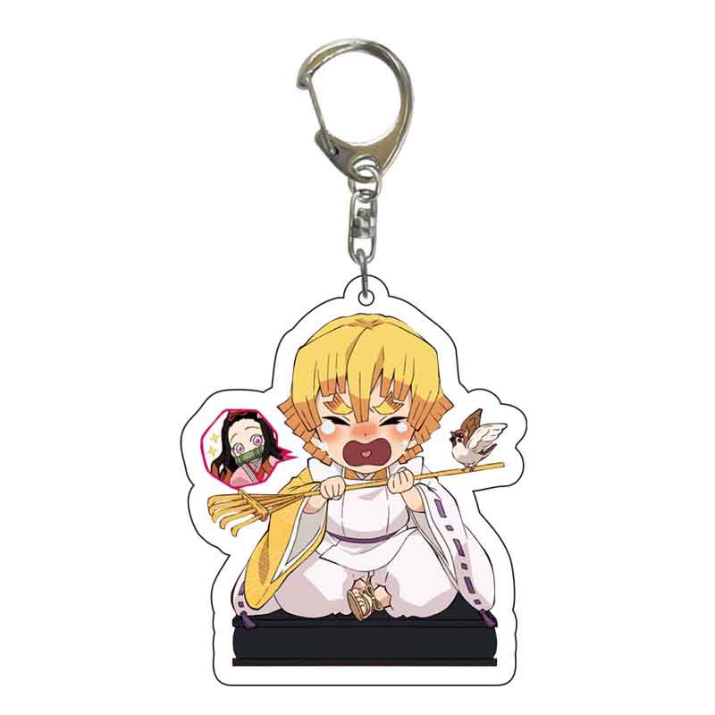 Móc Khóa Nhựa Acrylic Hình Nhân Vật Tanjirou Nezuko Phim Demon Slayer Thời Trang