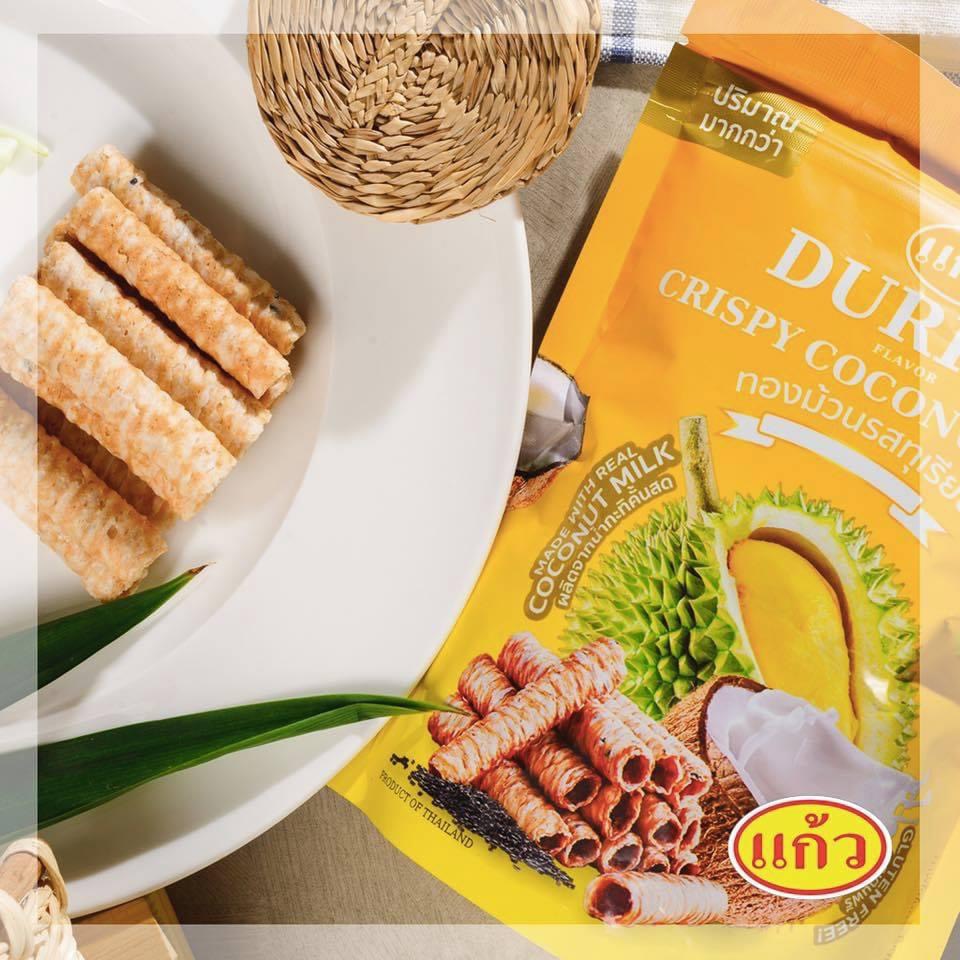 Bánh Cuộn Dừa Nhập Khẩu Thái Lan Vị Sầu Riêng Túi Zip