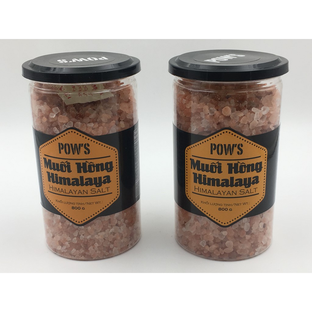 Muối hồng Hạt Himalaya hiệu Pow's. Khối lượng 800gr.