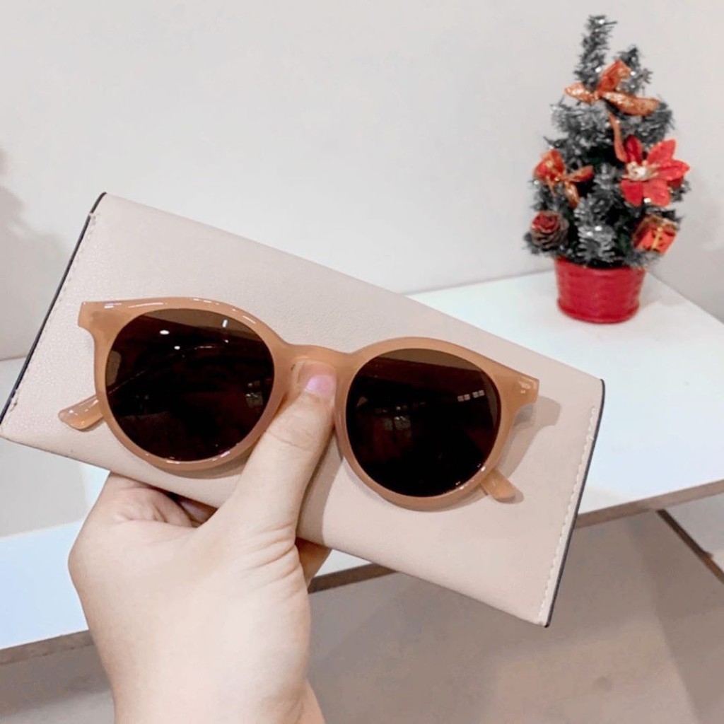 Kính mát thời trang nam nữ gọng tròn cute, kính râm Hottrend 2021 chống tia UV phong cách Ulzzang giá rẻ LUMINA 001