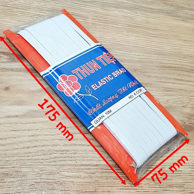 Cuộn Dây Thun Dài 10 Mét Sợi Nhỏ Bản 0,5cm Gồm Màu Trắng Hoặc Màu Đen Dùng Cho May Vá Và Làm Đồ Handmade và Trang Trí