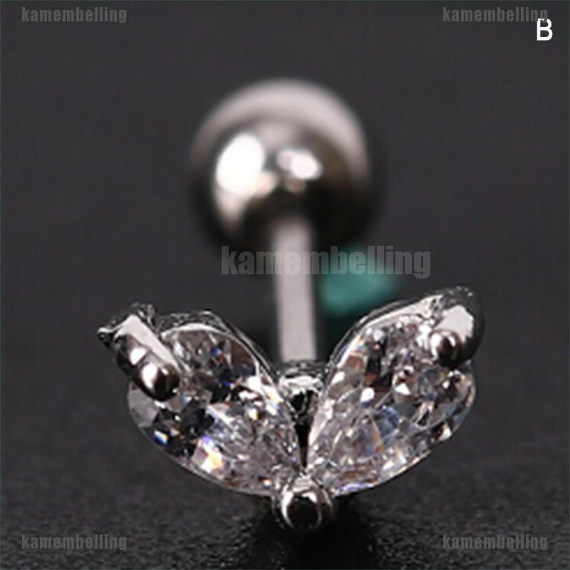 Khuyên Vành Tai Hình Mặt Trăng Đính Đá Thời Trang Cho Nữ