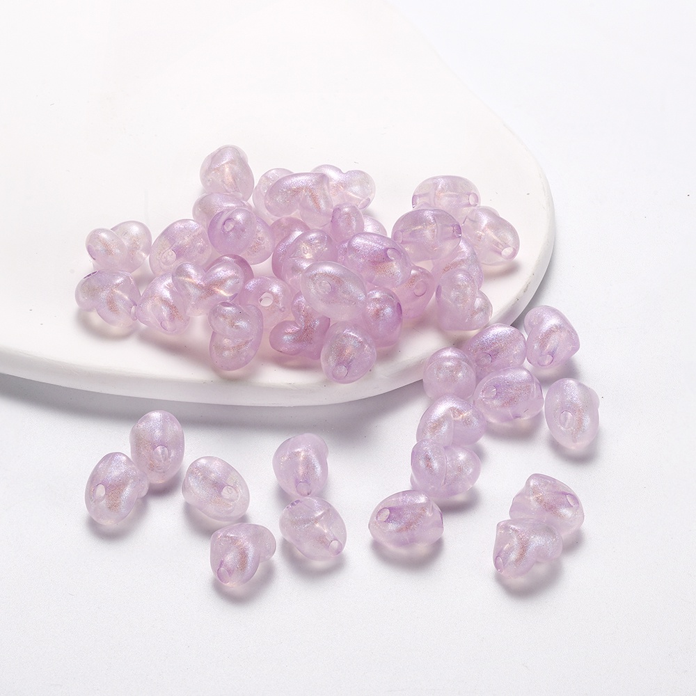 Set 30 Hạt Ngọc Trai Hình Trái Tim Bằng Acrylic Dùng Làm Vòng Tay / Dây Chuyền DIY