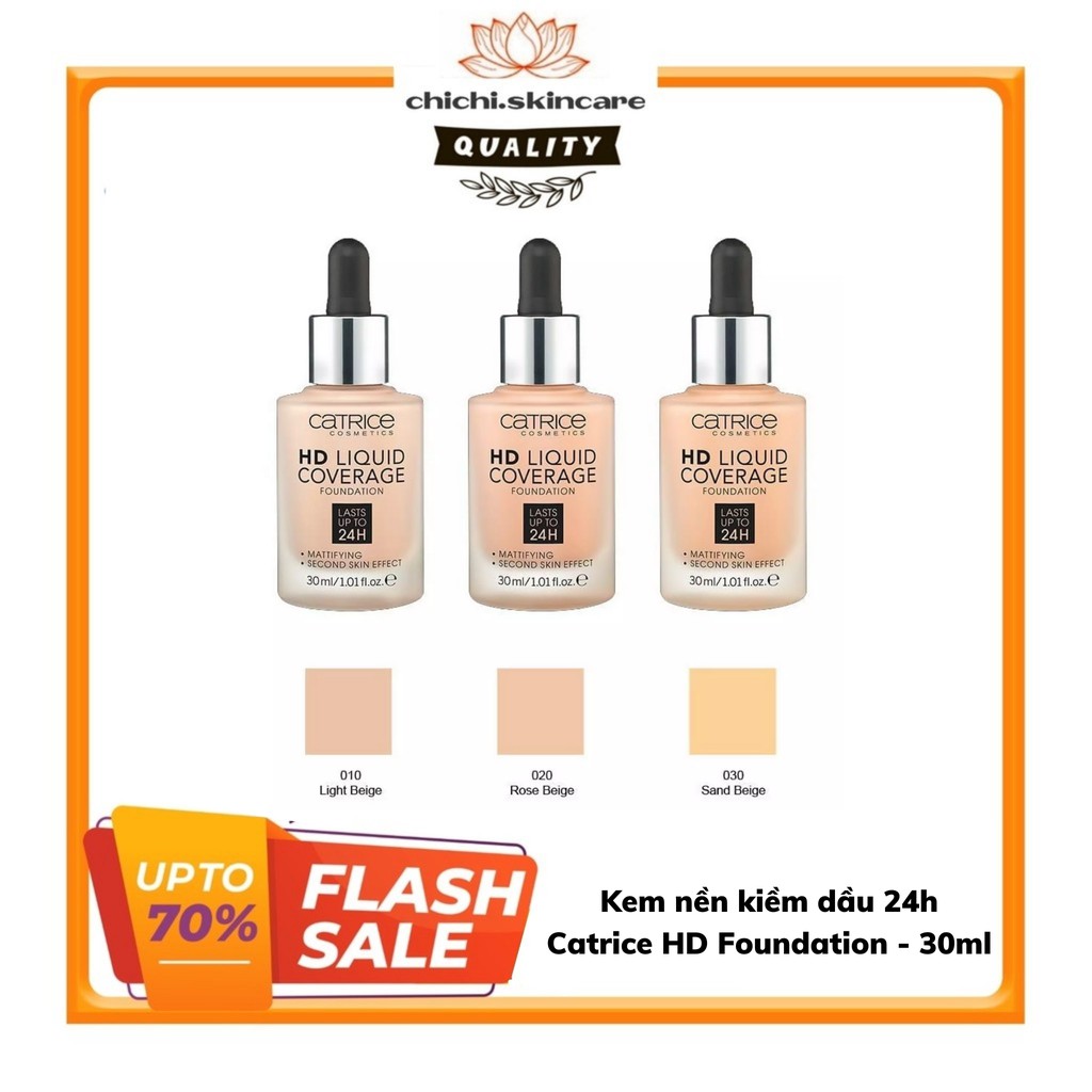 [Authenic] Kem Nền Kiềm Dầu Catrice HD 24h Liquid Coverage Foundation