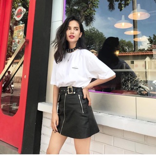 Váy da highcut