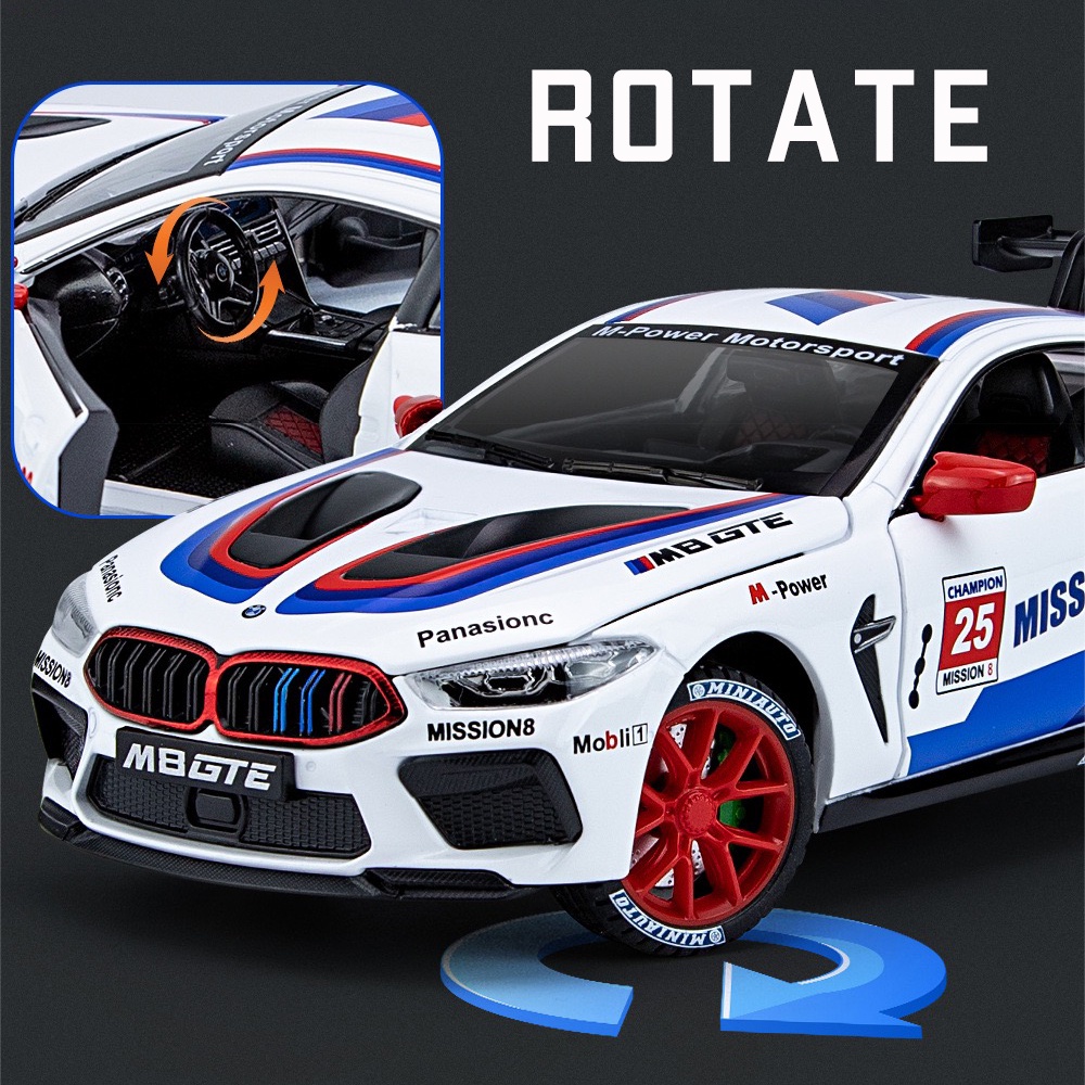 Mô Hình Xe Hơi BMW M8 GTE Bằng Hợp Kim Tỉ Lệ 1: 24