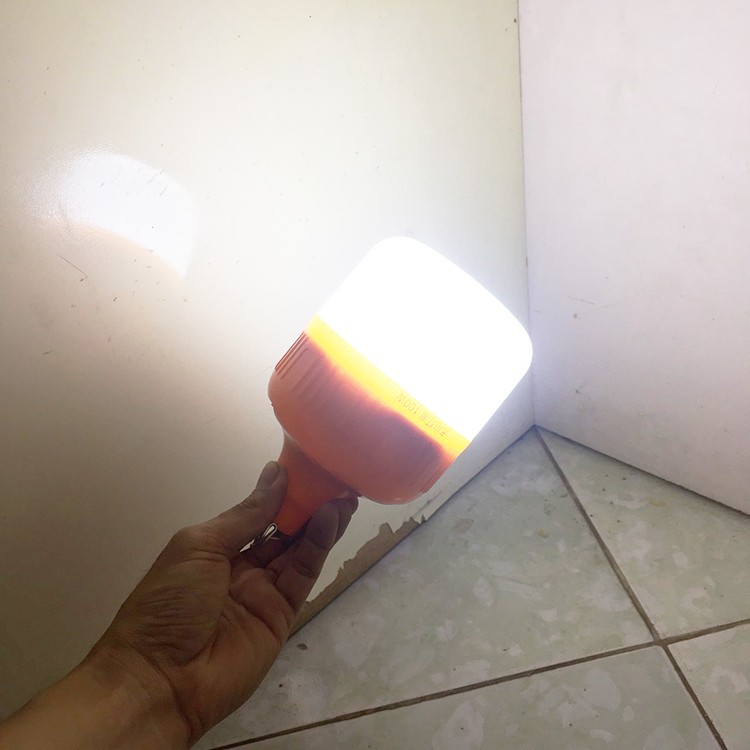 Bóng đèn led sạc tích điện 6-8h - công suất 30w,,100w,,120w có móc treo hàng chính hãng (màu cam )