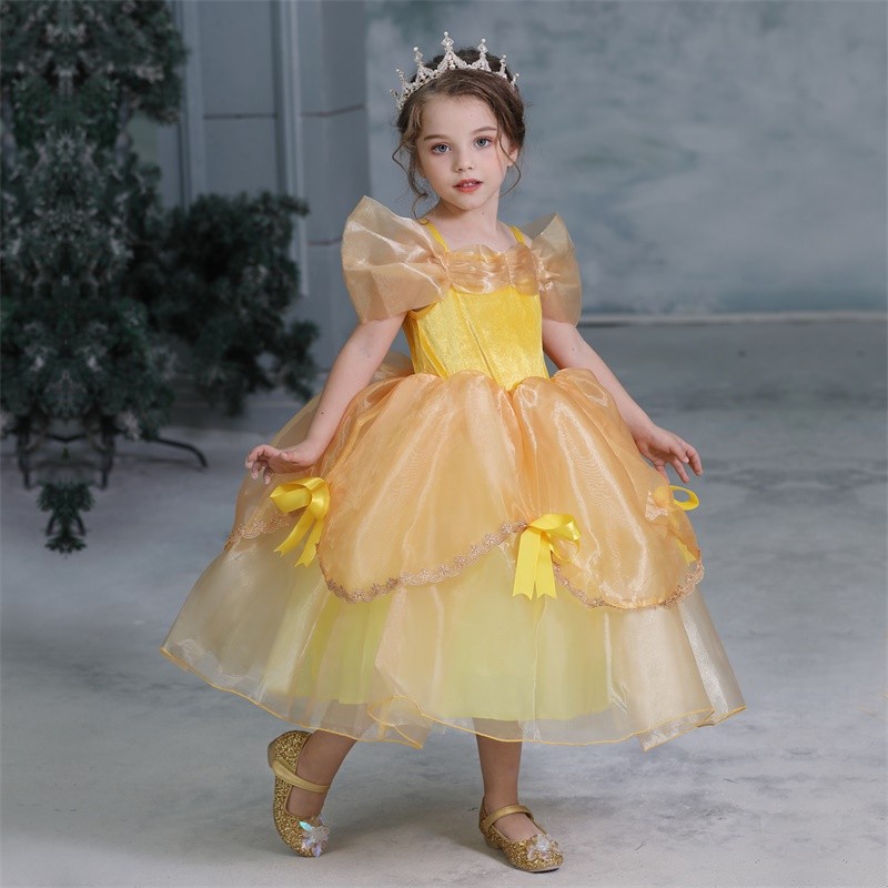 Đầm Hóa Trang Công Chúa Belle Trong Phim Người Đẹp Và Quái Vật Cho Bé Gái