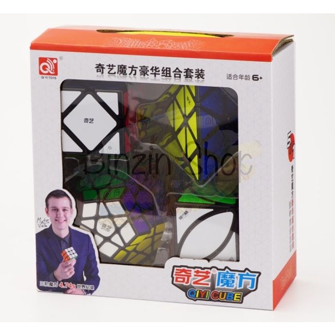 Combo 4 rubik biến thể Qiyi - Rubik Skewb, Ivy, Pyraminx, Megaminx