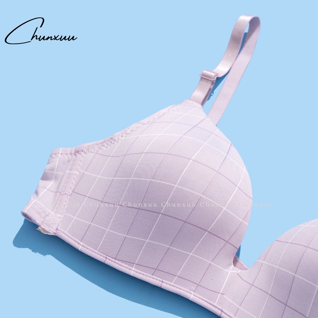 Áo ngực nữ kẻ caro trẻ trung thiết kế không gọng đệm mỏng nâng ngực nhẹ nhàng - CHUNXUU AV14