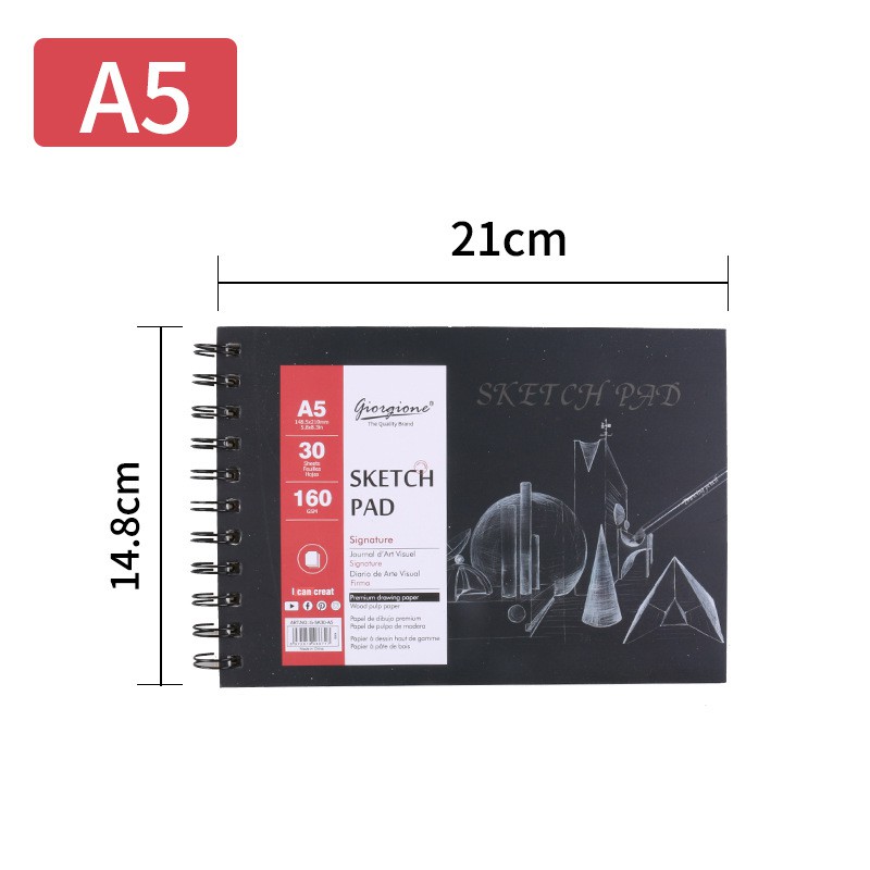 Sổ vẽ phác thảo ký họa Sketchbook Giorgione 160gsm (30 Tờ, Smooth)