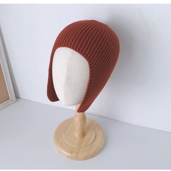 Mũ Len Giữ Ấm Tai Màu Sắc Đơn Giản Thời Trang Thu Đông Dành Cho Bé Trai Và Bé Gái