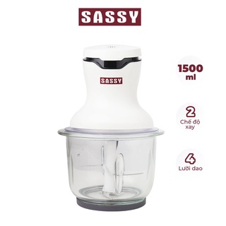 Máy xay thịt đa năng 4 lưỡi dao dung tích 1.5L công suất lớn Sassy HR-618 - Đồ dùng nhà bếp, xay thực phẩm cho bé ăn dặm