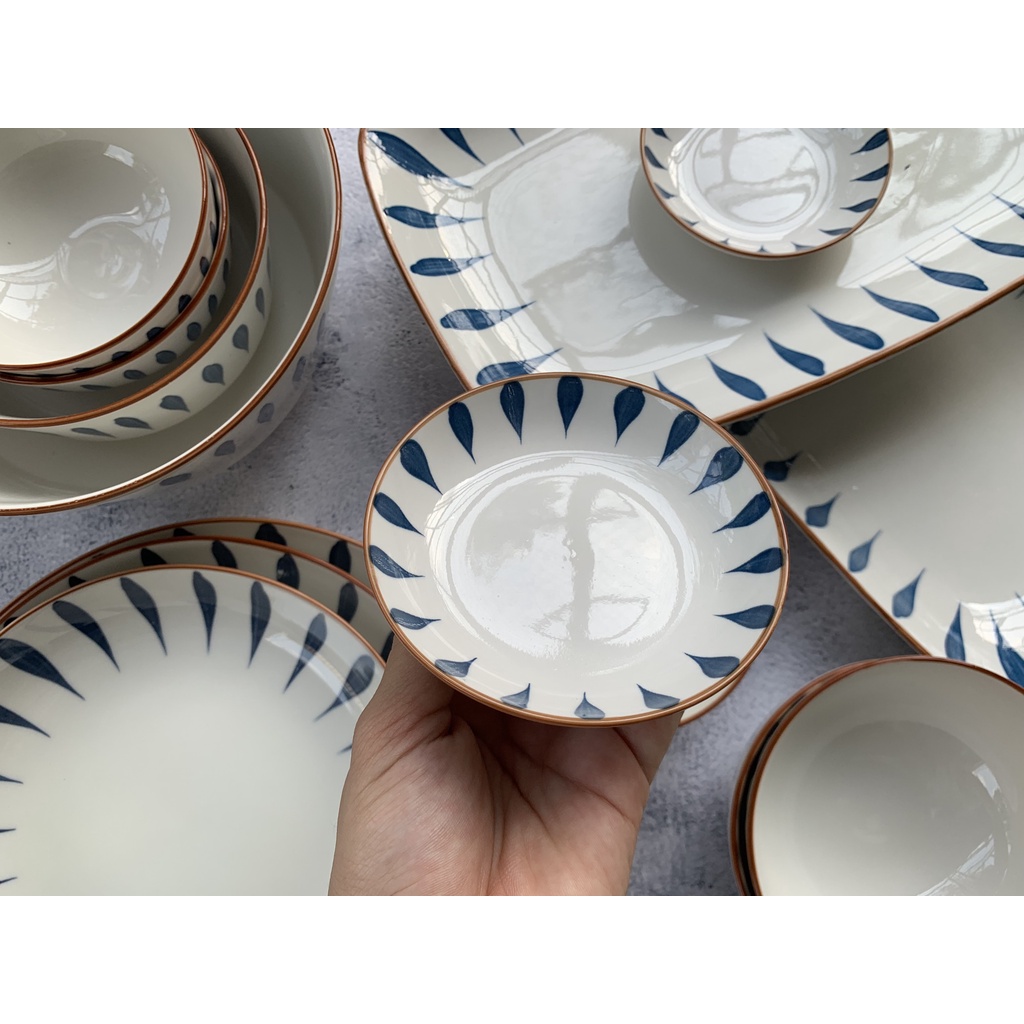 Đĩa gia vị Bát Bảo, đường kính 4", SY116, Sản phẩm bằng sứ bền, đẹp, rẻ, Since_1977