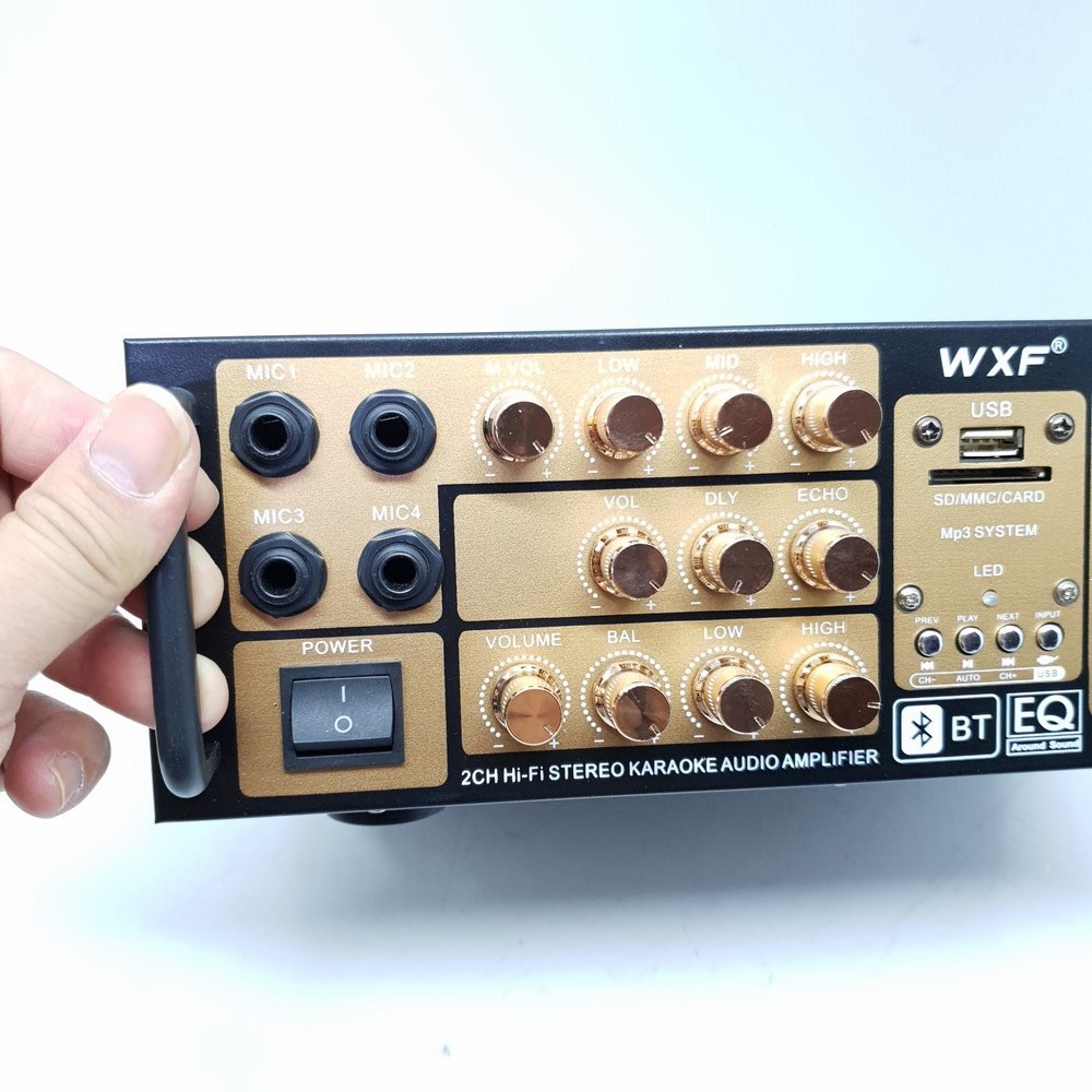 Amply WXF BT-9999 12V/220V - Audio Blutooth (Đen)
