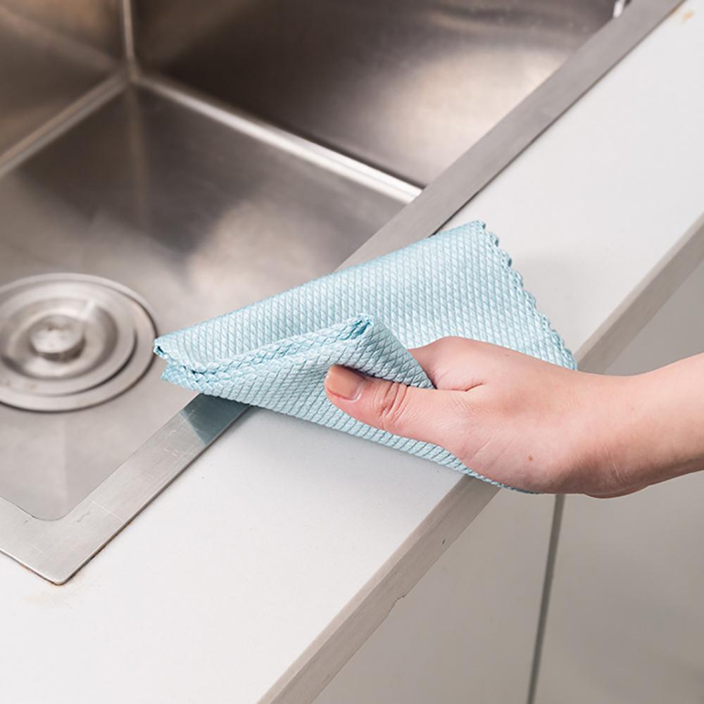 Khăn Lau Kính Họa Tiết Vảy Cá Màu Ngà Siêu Bền Tiện Dụng Cho Nhà Bếp