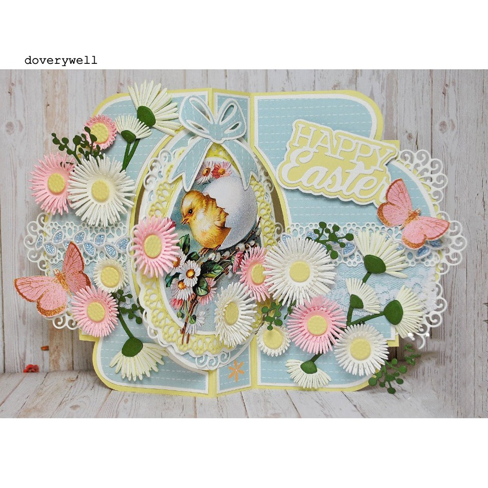 Khuôn Cắt Giấy Làm Từ Kim Loại Hình Hoa Lá Trang Trí Scrapbook
