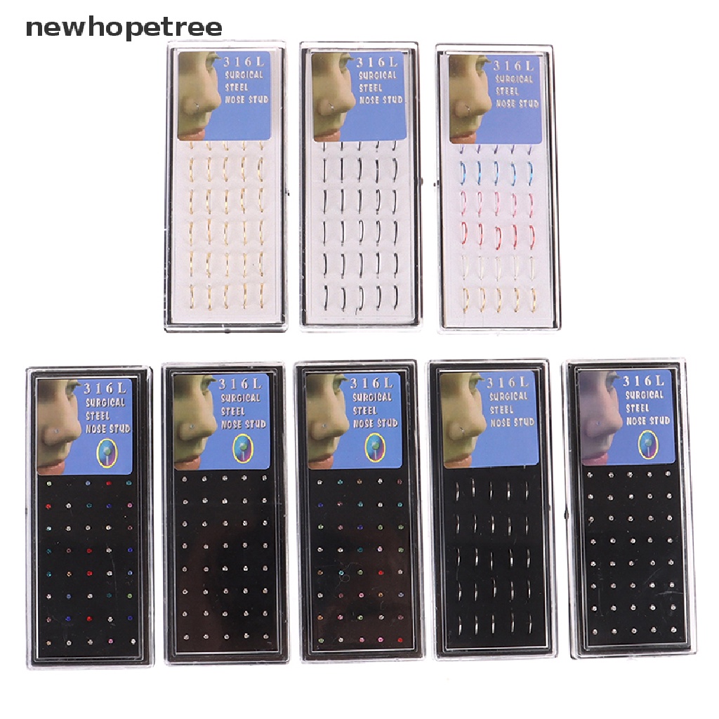 Set 40 / 60 Khuyên Mũi Bằng Thép Không Gỉ Cá Tính