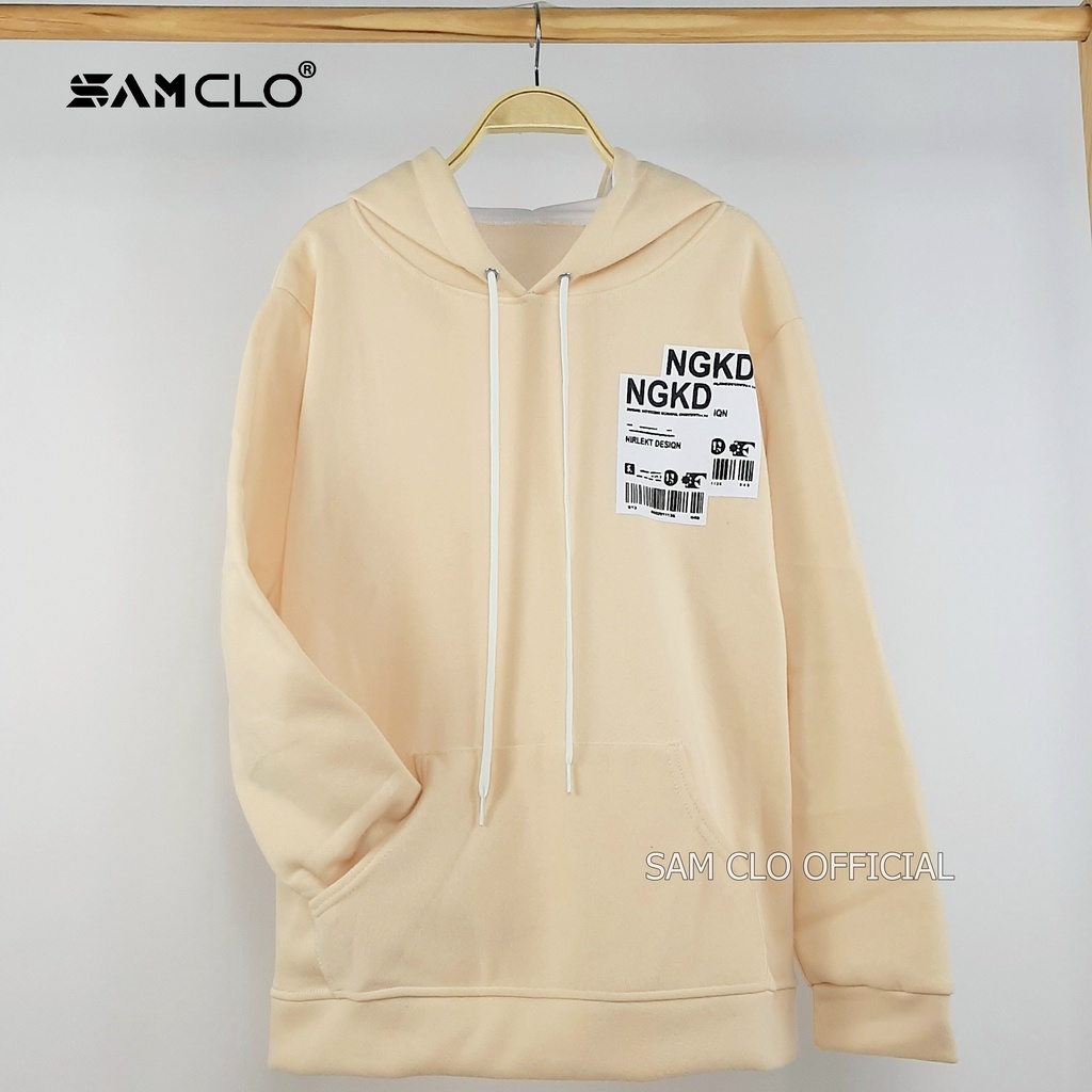 Áo HOODIE nỉ có mũ 2 lớp SAM CLO - Áo khoác chui tay dài thu đông nam nữ freesize form rộng unisex hình TEM BILL NGKD