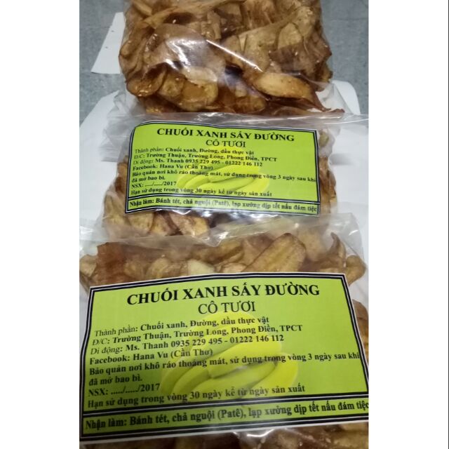 Chuối xanh sấy giòn, Bim chuối xanh sấy, Snack chuối xanh