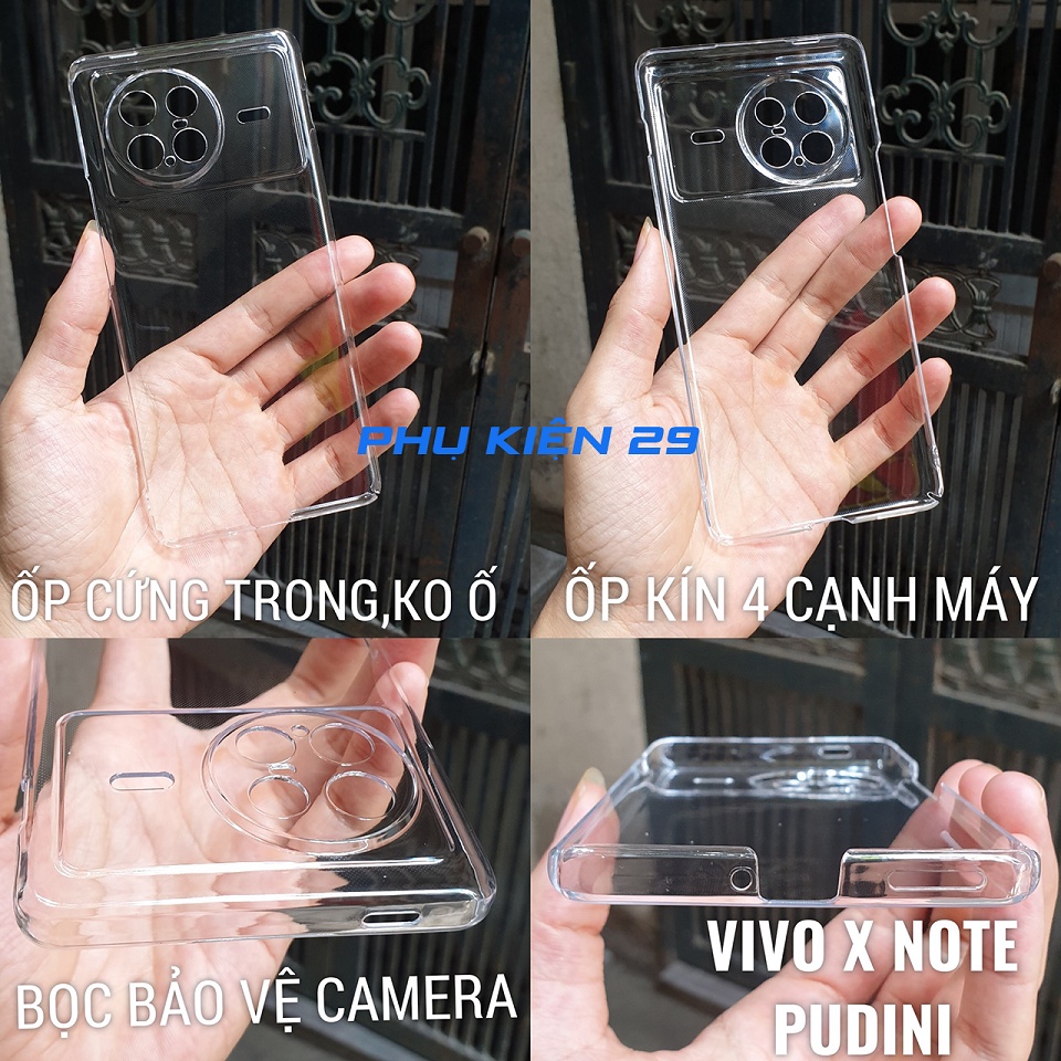 Ốp lưng cứng trong suốt có bọc camera không ố màu Pudini