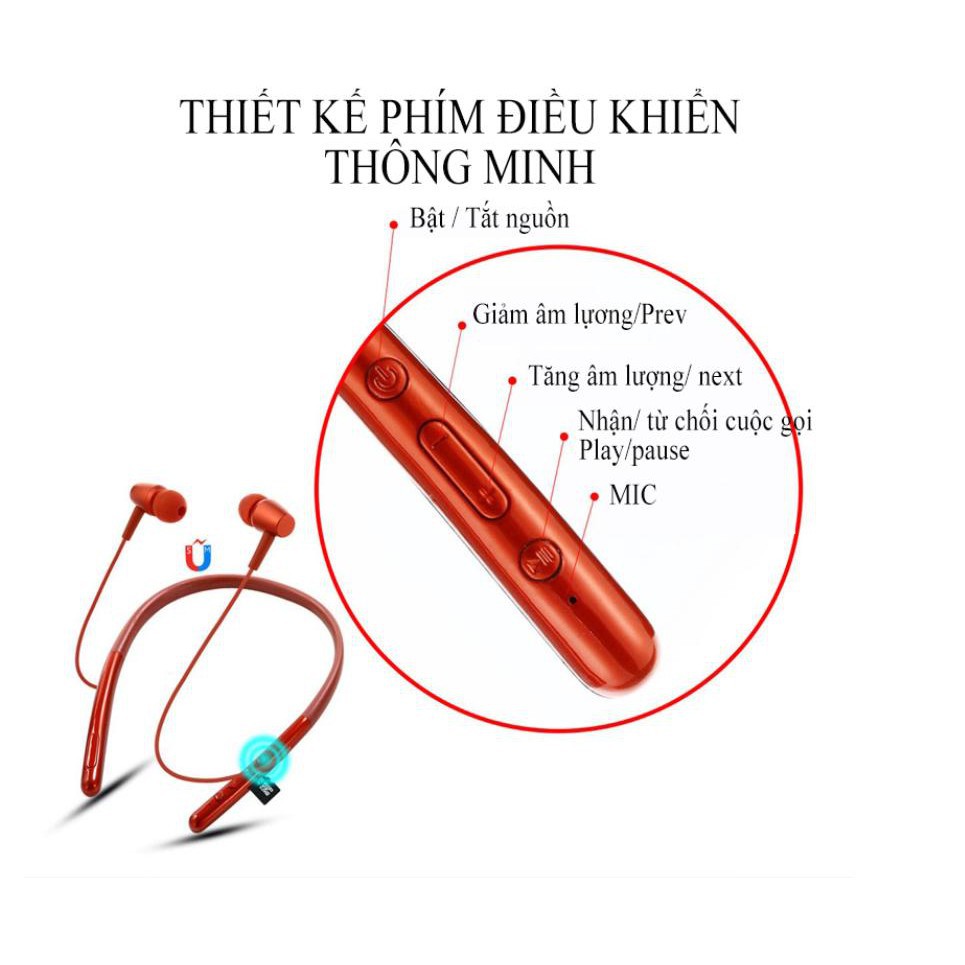 🔥Vừa xúc xích🔥 Tai Nghe Bluetooth Quàng Cổ H700 Pin Cực Trâu, Chống Nước, Hỗ Trợ Thẻ Nhớ, Chống Ồn - Tai Nghe Bluetoot