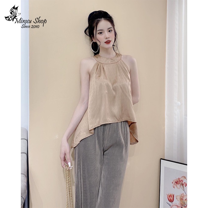 Quần suông tăm lạnh cạp chun mềm co giãn hàng cao cấp, quần ống rộng nữ siêu hách dáng Minxu shop QTT