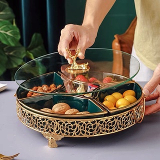 Khay mứt 5 ngăn mặt kính, đồ đựng mứt, bánh kẹo tết: PM2