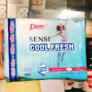 BĂNG VỆ SINH DIANA SENSI COOL FRESH SIÊU MỎNG CÁNH 20 MIẾNG