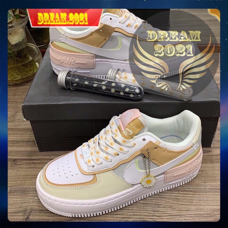 [Hot trend ] Giày Sneaker AF1 Airforce shadow cúc họa mi