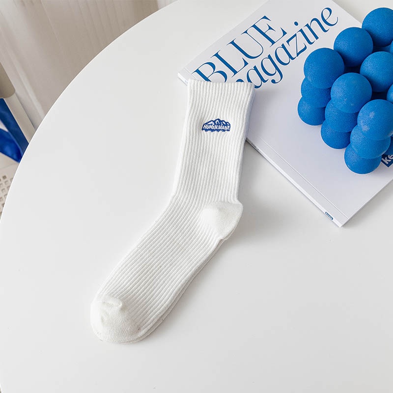 Vớ Cotton Cổ Vừa Thoáng Khí Khử Mùi Màu Đen Phong Cách Đường Phố Nhật Bản Cho Nam Nữ