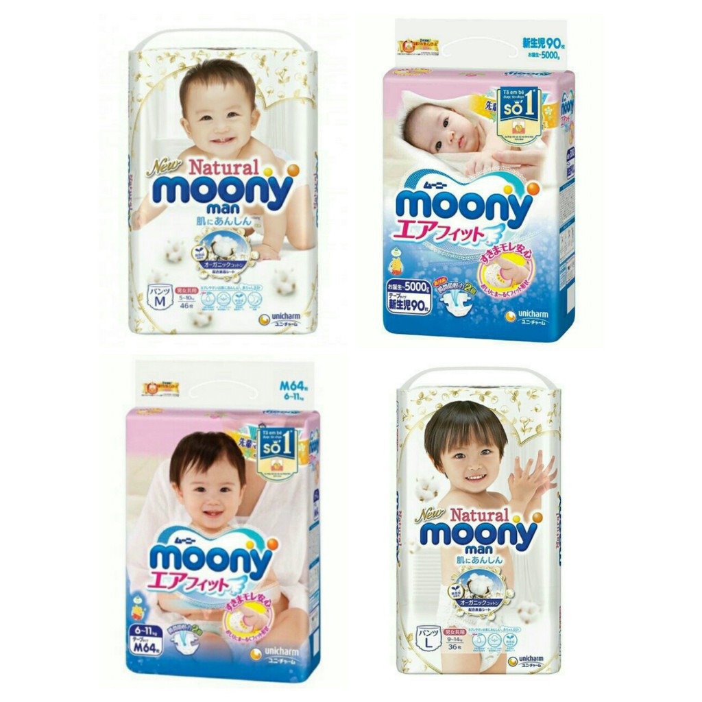 Bỉm moony xanh sizeL