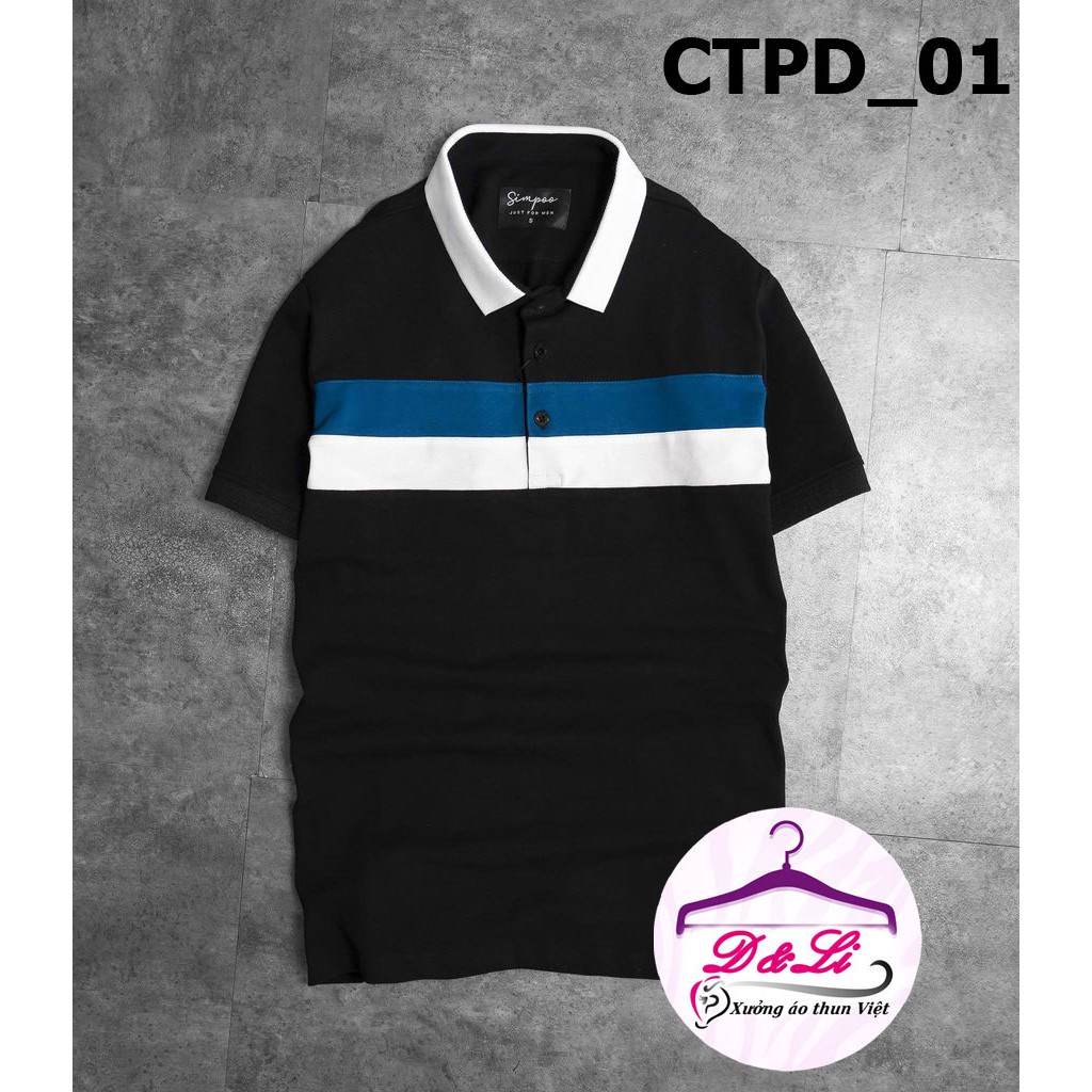 Áo thun Nam có cổ, tay ngắn 39kg -70kg cao cấp 100% cotton, phối sọc ngang đẹp xuất sắc | BigBuy360 - bigbuy360.vn