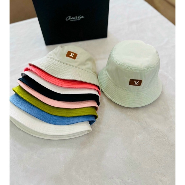Nón bucket nam nữ, bo cụp thêu logo L đơn giản nhiều màu sắc trẻ trung