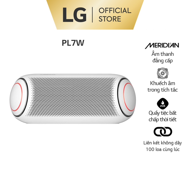 Loa Bluetooth Di Động LG Xboomgo PL7W – Màu Trắng