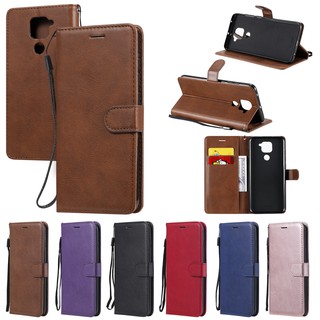 Ốp điện thoại da đế lật màu đơn cho xiaomi redmi note 9 redmi 10x 4g redmi note 9 pro note 9 pro max note 9s