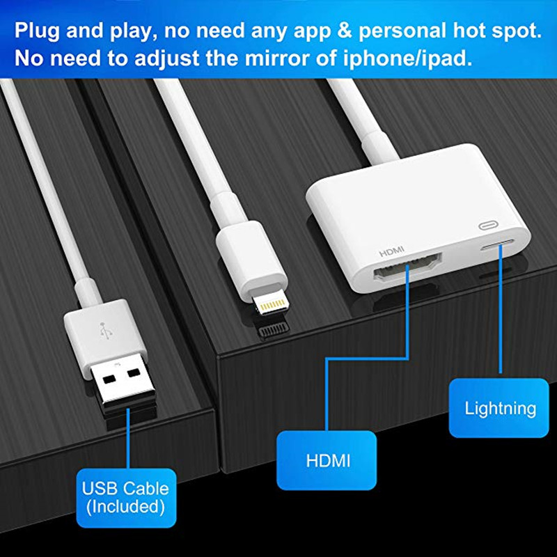 Đầu Chuyển Đổi Hdmi 1080p Hd 2 Trong 1 Cho Iphone Ipad Ipod