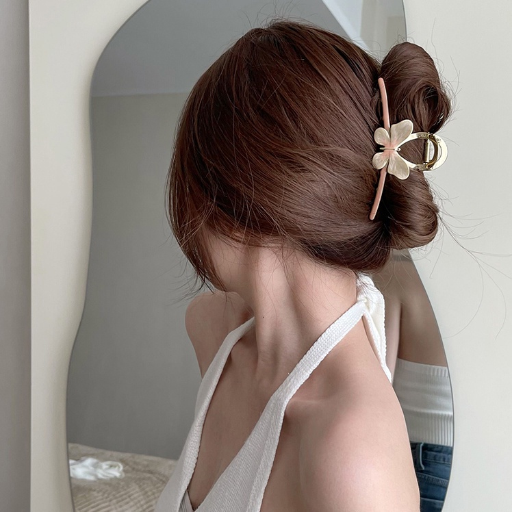 Kẹp Càng Cua Kim Loại Màu Trơn Hình Bướm Thời Trang Cho Nữ