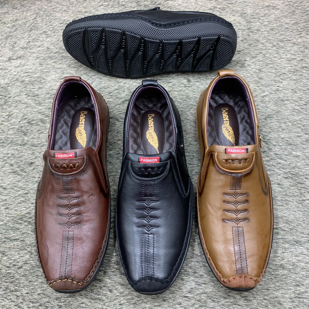 Giầy lười nam da bò siêu mềm, giầy lười thiết kế thời trang
