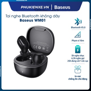 Tai Nghe Baseus Wm01 Tws Bluetooth 5.0 Không Dây Chống Thấm Nước Thể Thao Hiển Thị Màn Hình LED Kỹ Thuật Số