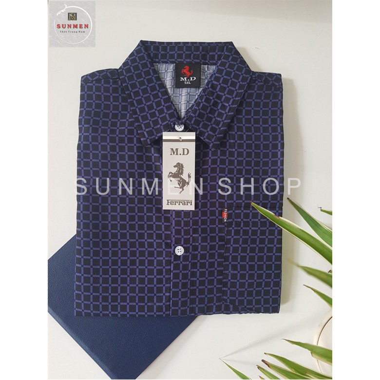 [HCM]Áo Sơ Mi Nam Trung Niên Tay Ngắn Họa Tiết Bông Đẹp SUNMEN ASMTN01 Size Từ 50-85kg