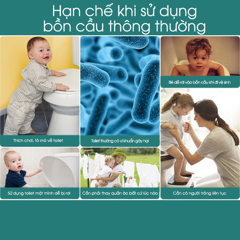 Thang vệ sinh cho bé tự đi vệ sinh Nắp bồn cầu có thang vịn mẫu mới - pk NLan