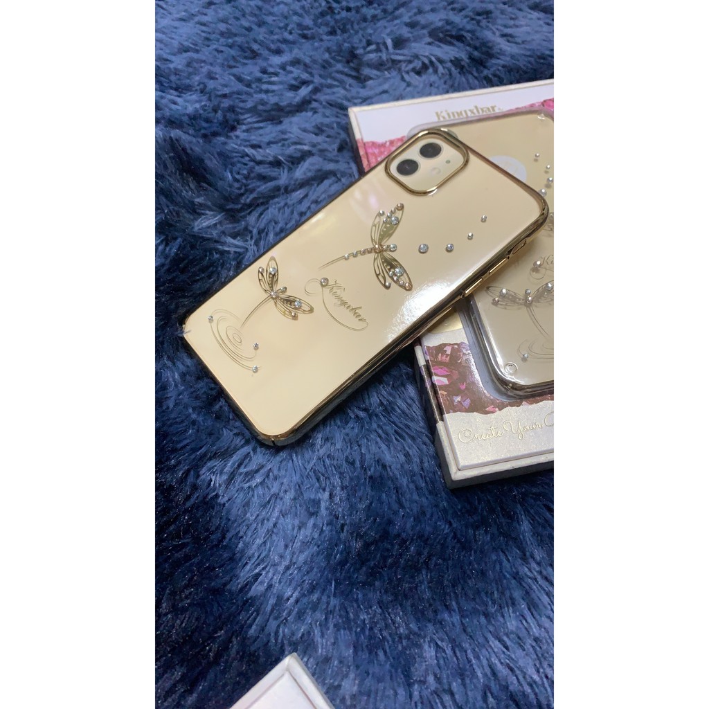 ỐP LƯNG VIỀN MÀU HOA ĐÍNH ĐÁ + CHUỒN CHUỒN KAVARO KINGXBAR iPhone 6 6s 7 8 / plus / X XS XR / 11 12 / MINI / PRO / MAX