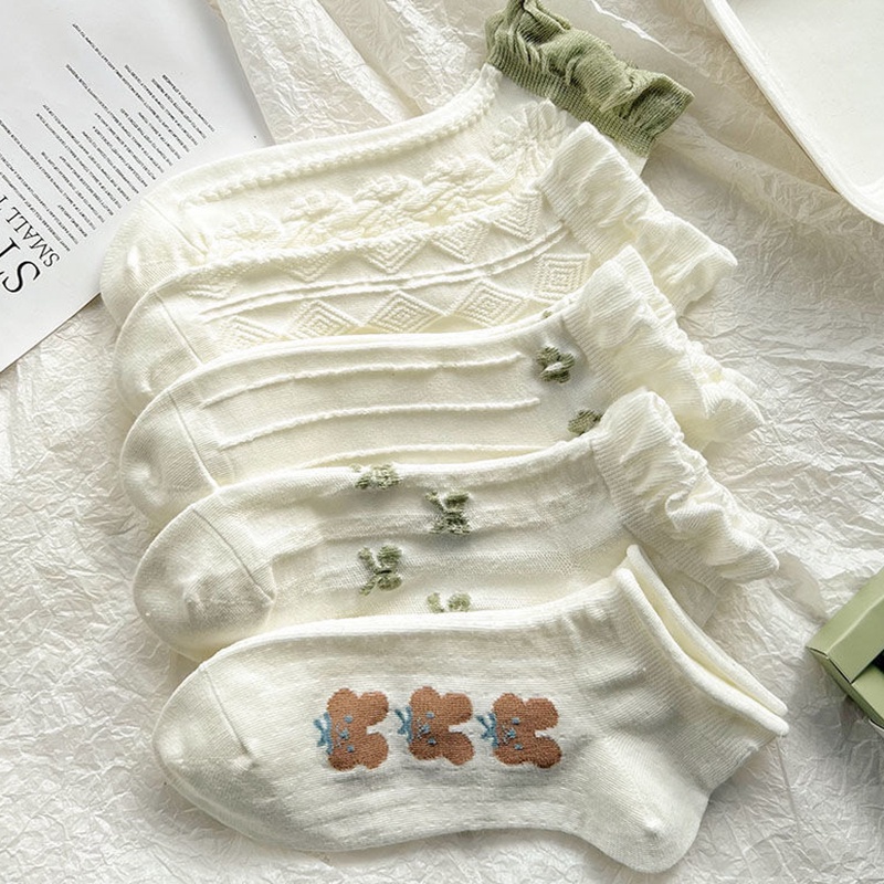 Vớ Cổ Cao Phối Ren Dễ Thương Xinh Xắn Cho Nữ