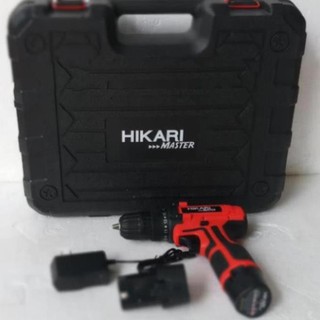 Máy khoan pin hikari hr-12v -bộ máy khoan hộp đựng dụng cụ 124 món. pin lithium ion 12v-1500mah, nhập khẩu thái lan