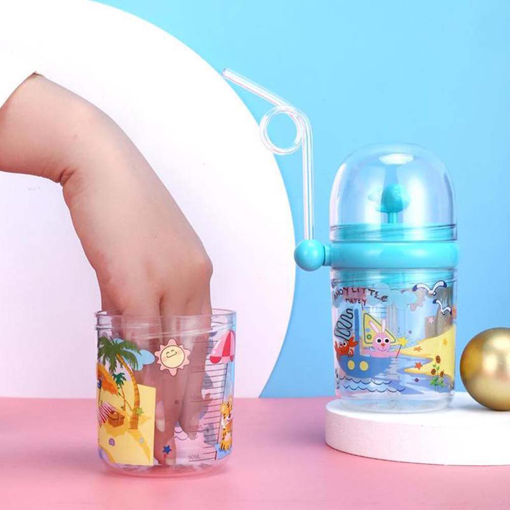 Bình uống nước có ống hút và vòi xịt bằng nhựa hình cá voi dễ thương cho bé