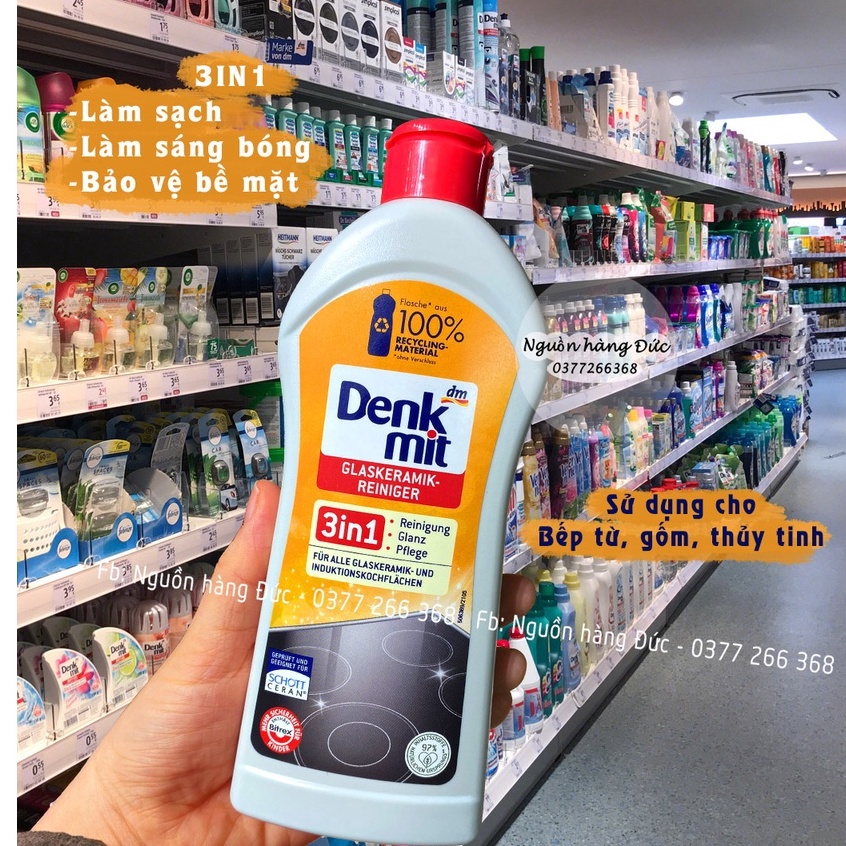 Lau bếp từ, Vệ sinh bếp từ, hồng ngoại siêu sạch hãng Denkmit Đức - Dung dịch vệ sinh bếp từ