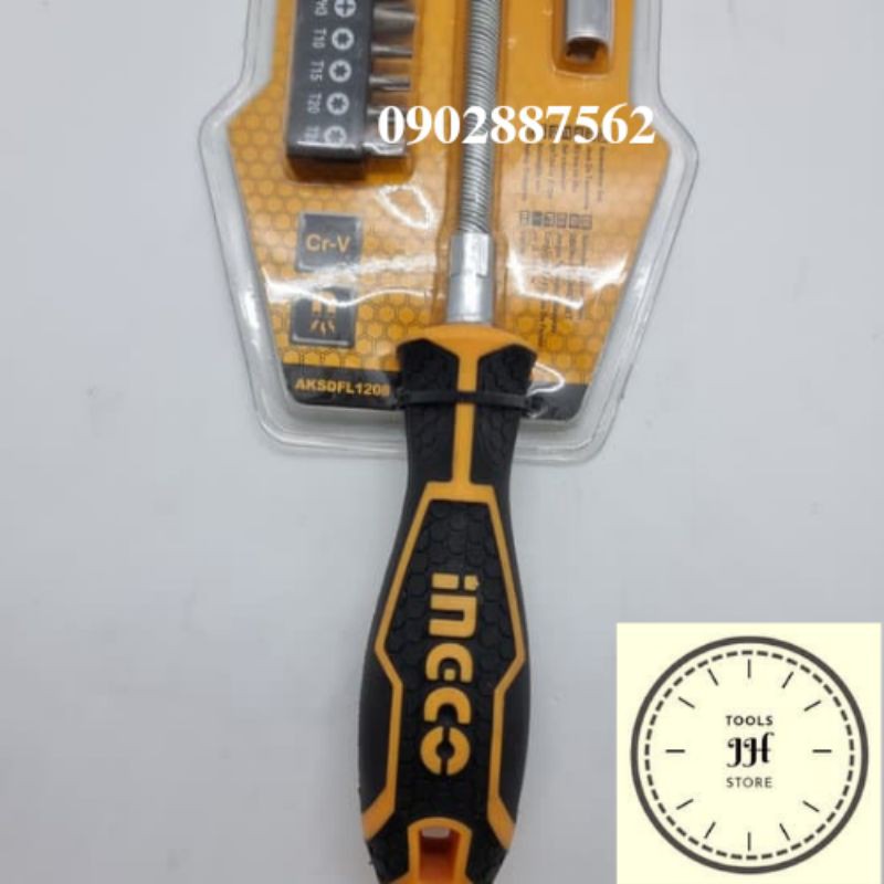 Bộ tuốc nơ vít đa năng 12 chi tiết INGCO AKSDFL1208