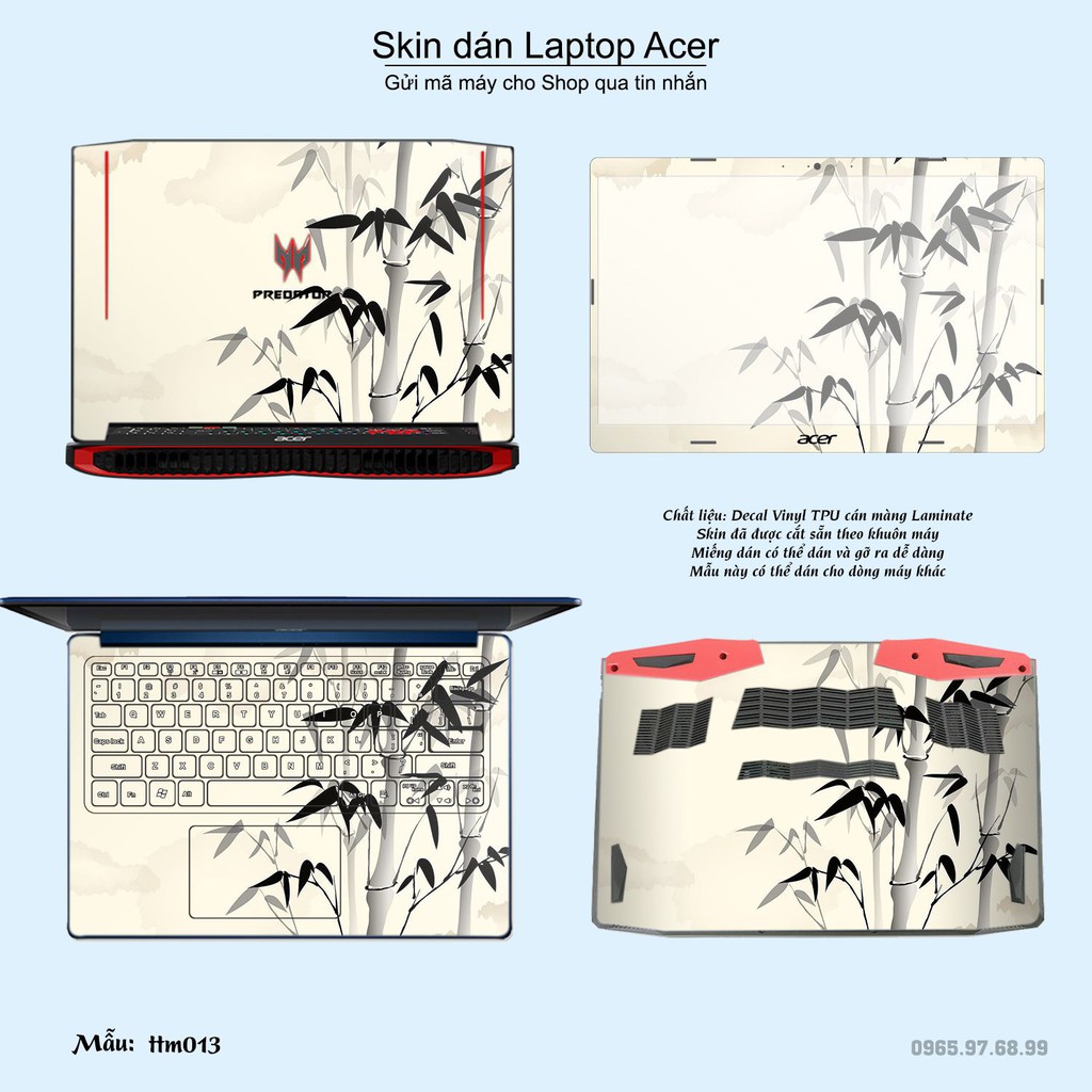 Skin dán Laptop Acer in hình Tranh thủy mặc (inbox mã máy cho Shop)